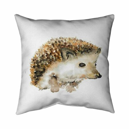 BEGIN HOME DECOR 26 x 26 in. Watercolor Hedgehog-Double Sided Print Indoor Pillow 5541-2626-AN427